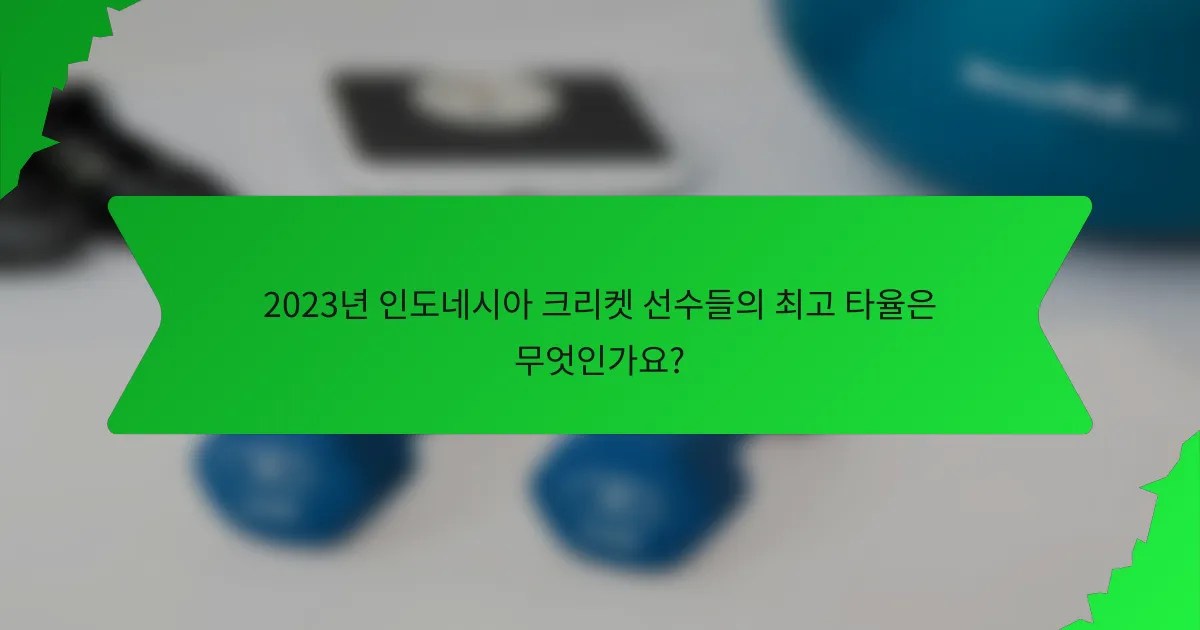 2023년 인도네시아 크리켓 선수들의 최고 타율은 무엇인가요?