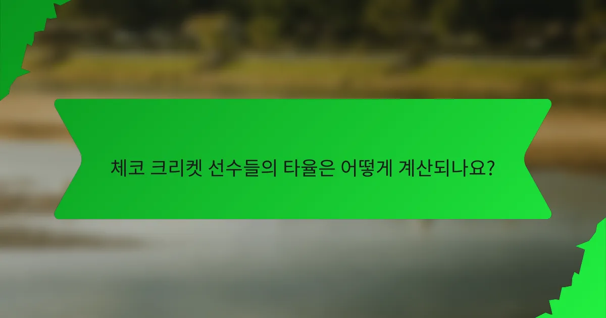 체코 크리켓 선수들의 타율은 어떻게 계산되나요?