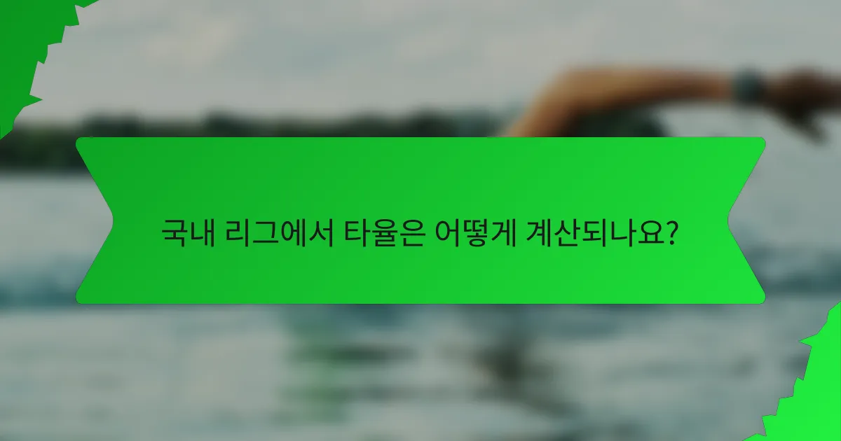 국내 리그에서 타율은 어떻게 계산되나요?