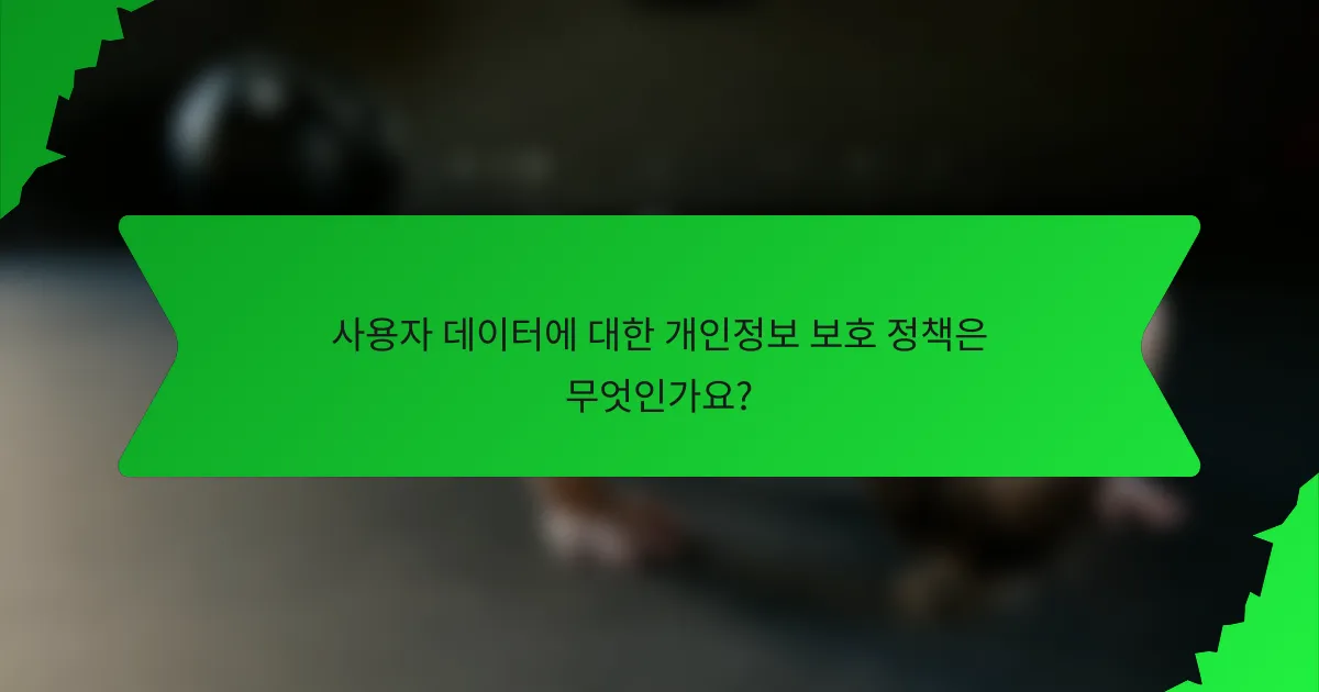 사용자 데이터에 대한 개인정보 보호 정책은 무엇인가요?